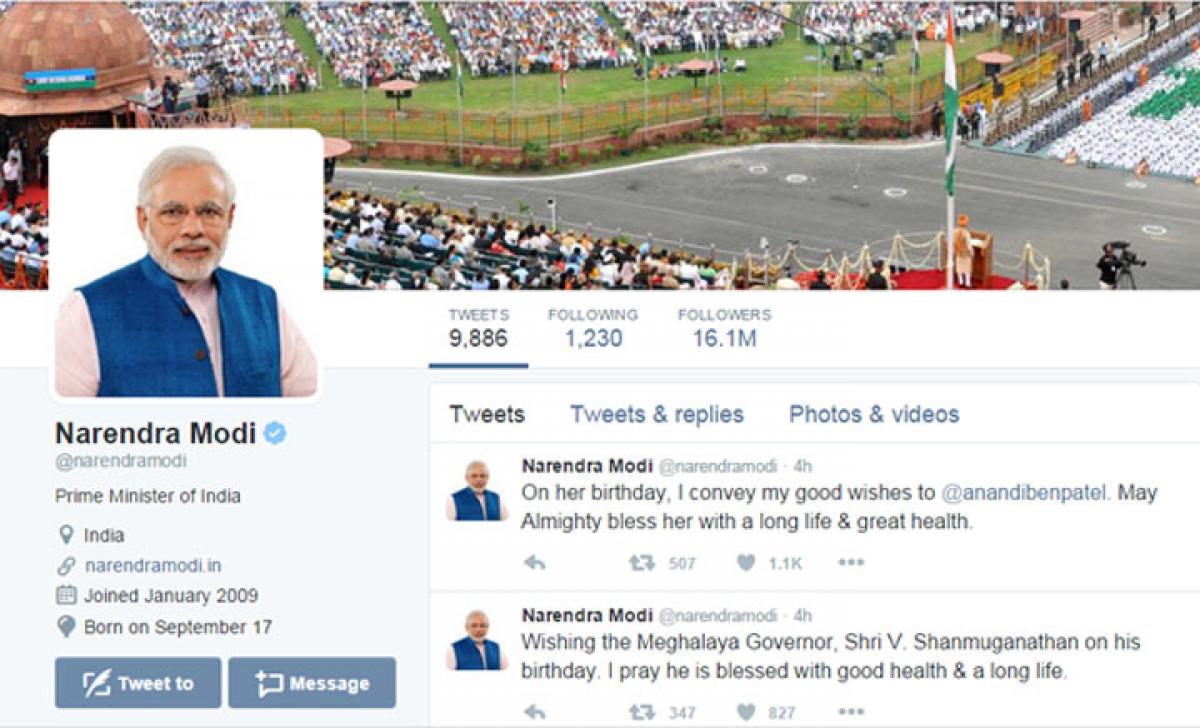 Narendra Modi now has over 16 million followers on Twitter